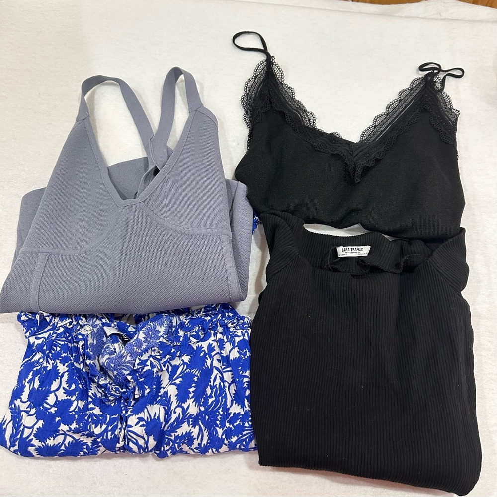 Zara Black, Blue, and Gray Top Bundle